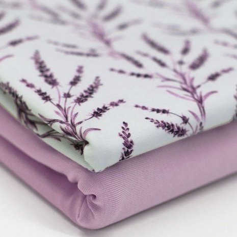 pastel lila uni en lavendel bloemetjes tricot BEEBS