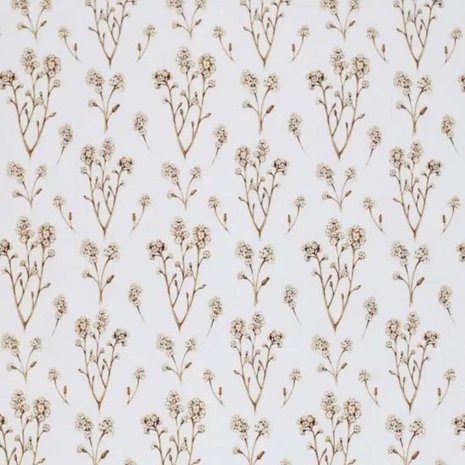 wit (off white) beige (kiezel) bruin vergeet  me nietjes bloemen - digitaal tricot