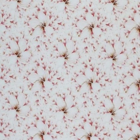 wit (off white) roze bruin dromerige bloem - digitaal tricot 
