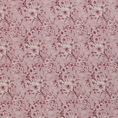 oud roze wit roze-terracotta winter bloem - digitaal tricot 