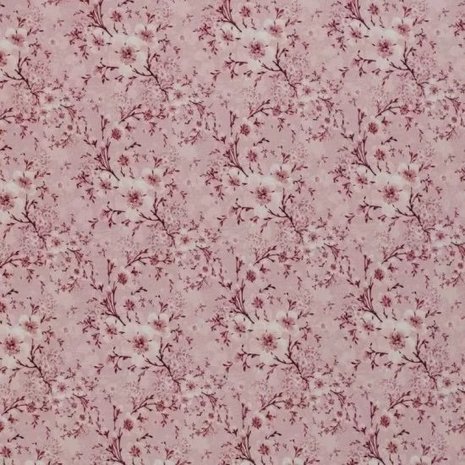oud roze wit roze-terracotta winter bloem - digitaal tricot 
