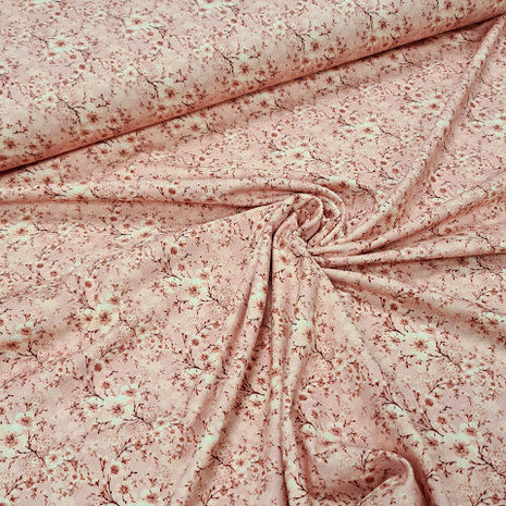 oud roze wit roze-terracotta winter bloem - digitaal tricot 