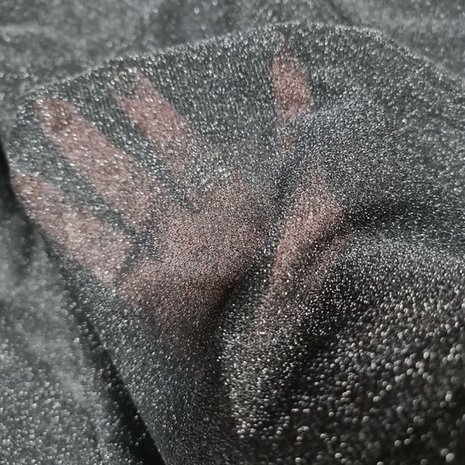transparantie wart glitter uni - tricot