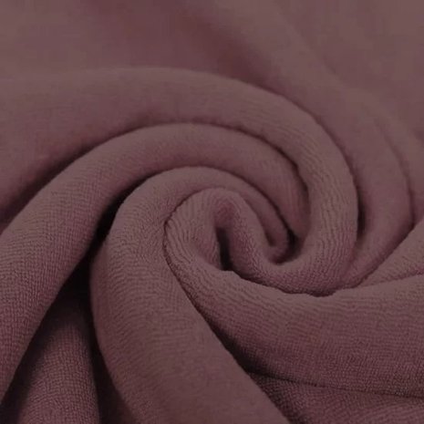 mauve (oud) stretch badstof (babybadstof)