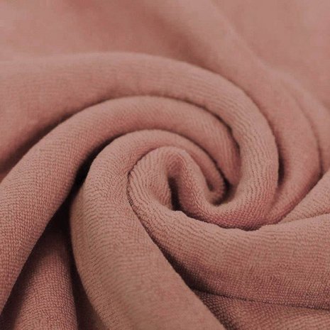 roze-terracotta stretch badstof (babybadstof)
