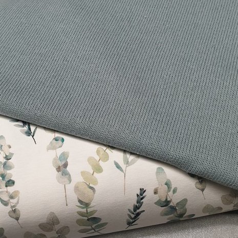 eucalyptus takjes tricot met fijn gebreide katoen zee groen