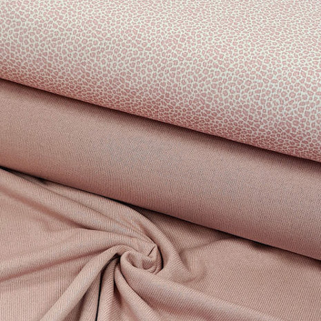 baby gebreide katoen oud roze licht met luipaardprint mini BEEBS