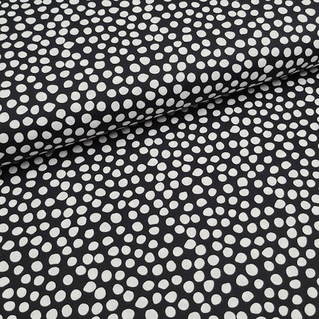 cheetah dot poplin zwart wit