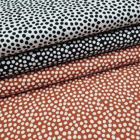 cheetah dot poplin terracotta wit zwart