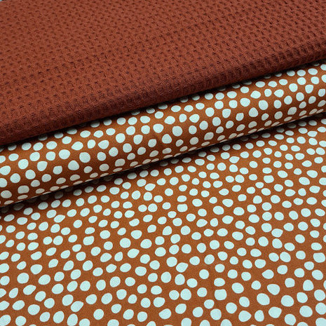 cheetah dot poplin terracotta met terracotta d. wafel