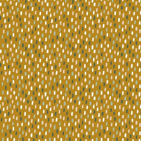 geel mosterdoker vintage groen kiezel wit donker groen verf streepjes poplin