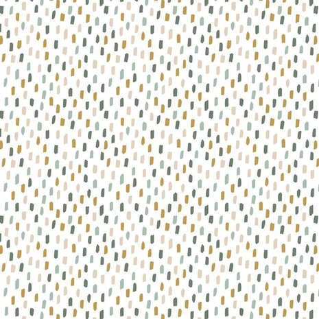 wit donker groen kiezel mosterdoker vintage groen verf streepjes poplin
