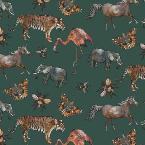 groen terracotta grijs cognac camel tijger flamingo eenhoorn olifant en bugs digitaal - tricot