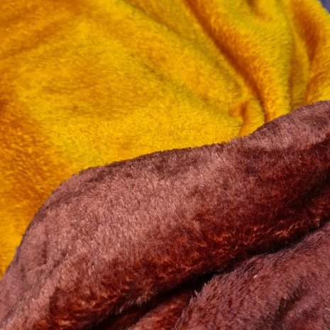 cognac/oker terracotta dubbelzijdige wellness fleece