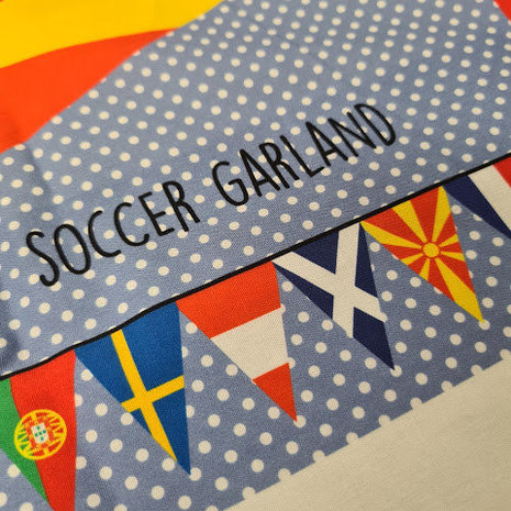 groen geel oranje rood wit blauw Europa EK voetbal vlaggenlijn katoenen paneel stof 18-36 vlaggetjes.mini voorbeeld...