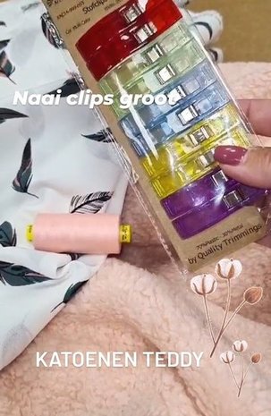 gekleurde naai clips groot - 10stuks