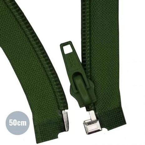 army groen (donker) Deelbare Rits YKK nylon 50cm