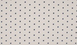 wit donker blauw kleine ster poplin katoen