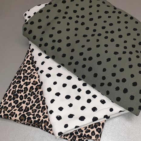 painted dots army off white en luipaard jursie en beebs