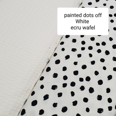 off white painted dots en ecru wafel