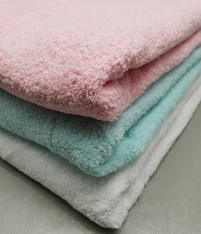 roze mint en wit badstof