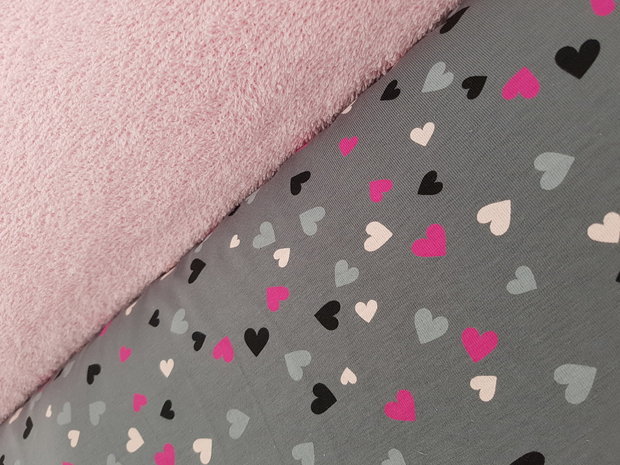 tricot hartjes met roze badstof (1)