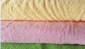 badstof licht roze en vanille geel