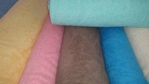 vanille geel, aqua, roze, beige, mint badstof