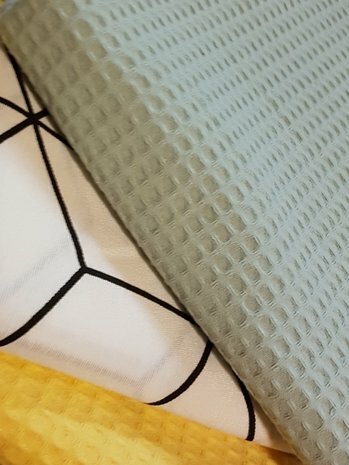 ottoman rubiks kubus vintage groen en geel wafel