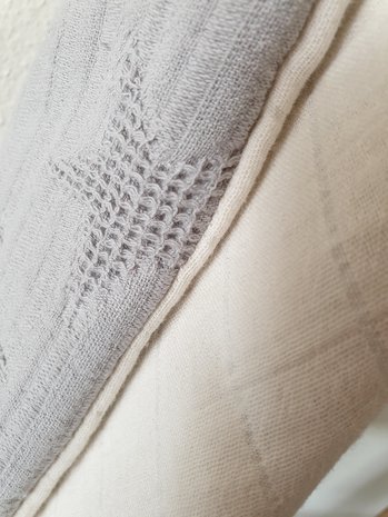 wafel jacquard met uni hydrofiel omslagdoek - badcape @kickenstoffen