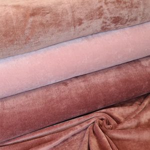 katoenen velvet perzik - nude roze - terracottaroze