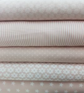 poeder roze wit middel ster poplin katoen (op=op)