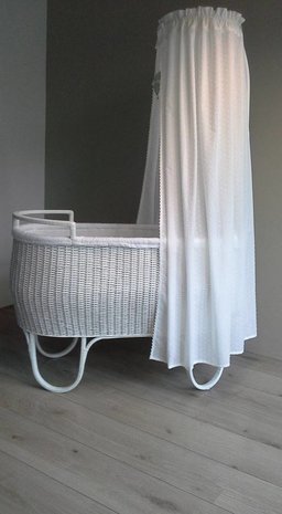 wiegbekelding cotton voile wit compleet.@droomzolderwiegjesvantoen