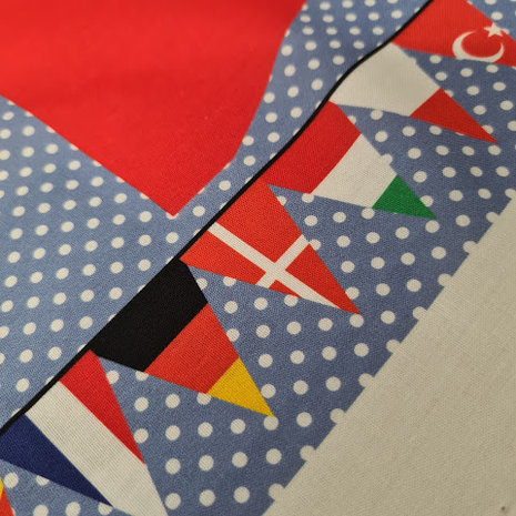 wk vlaggenlijn groen geel oranje rood wit blauw Europa EK voetbal vlaggenlijn katoenen paneel stof 18-36 vlaggetjes.mini voorbe