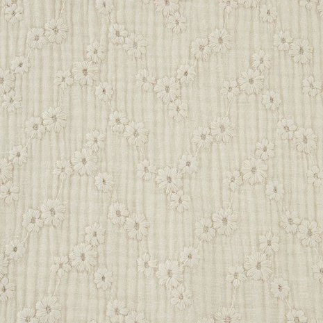 broderie hydrofiel dichte bloemen natural