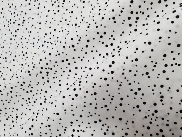 wit (off white) zwart Udi confetti katoen