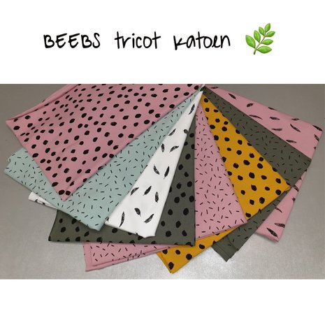 geel (oker) zwart painted dots - tricot (op=op)