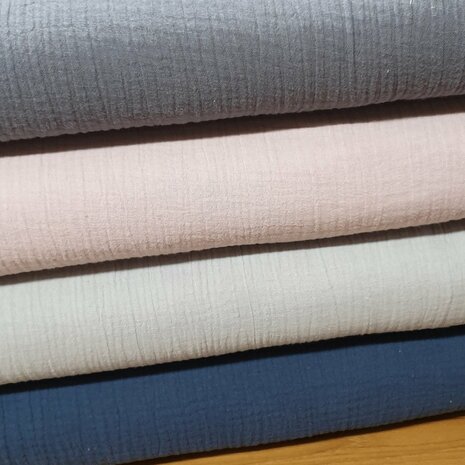 uni hydrofiel oud roze licht jeans blauw licht en donker grijs