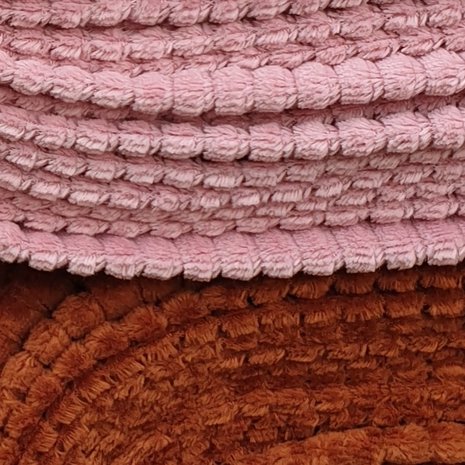 ribfluweel tricot beebs oud roze en  camel