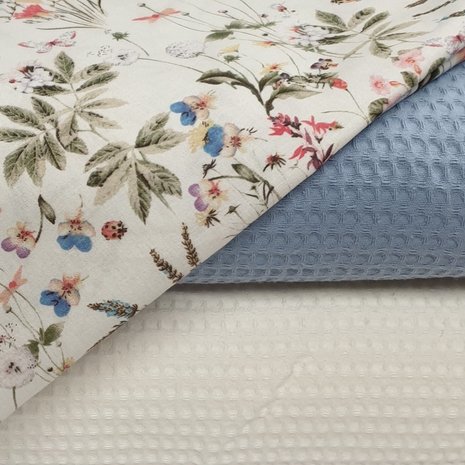veldboeket digitale kaoten met wafel vintage blauw