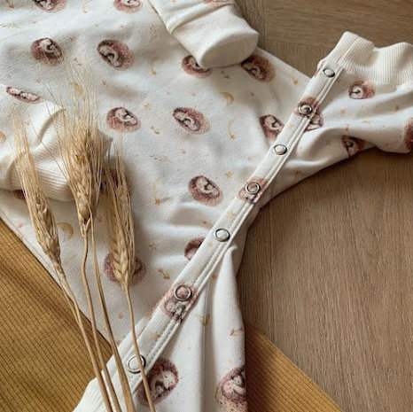 drukkers prym in wit (off white) camel bruin egel met baby egeltje, ster en maan - digitaal tricot pakjes gemaakt door bertine 
