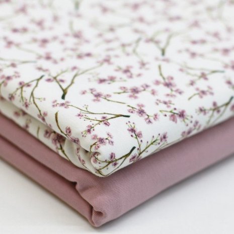 bloesem takjes roze BEEBS met oud roze tricot