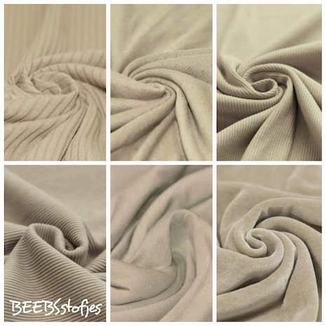 beige-taupe rekbare stoffen @beebsstofjes