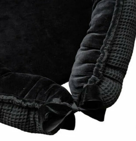 baby nestje zwarte katoenen velvet en zwarte wafel