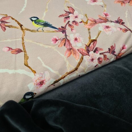 zwart katoenen velvet *S