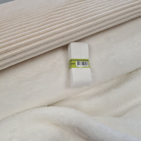 natural brede rib fluweel  met off white teddy fleece met biasband off white @beebsstofjes