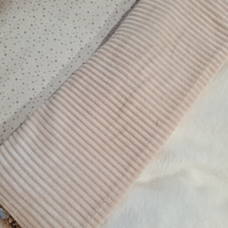 natural brede rib fluweel  &amp; off white teddy fleece &amp; udi confetti beige @beebsstofjes