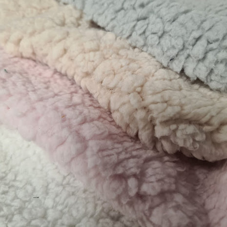 fluffie teddy grijs roze wit natural @beebsstofjes