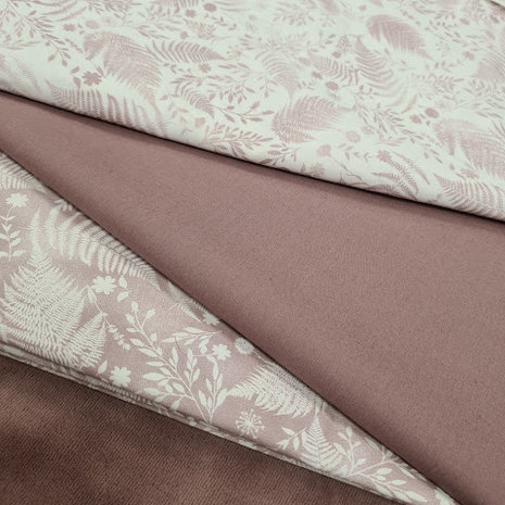 varen blaadjes oud roze met oud mauve poplin en katoenen velvet @beebs