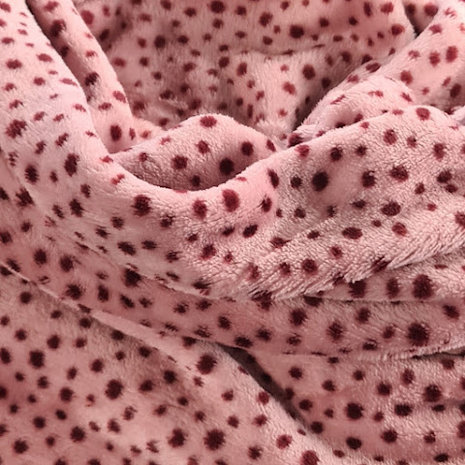 oud roze mauve stip cheetah dots knuffel fleece 